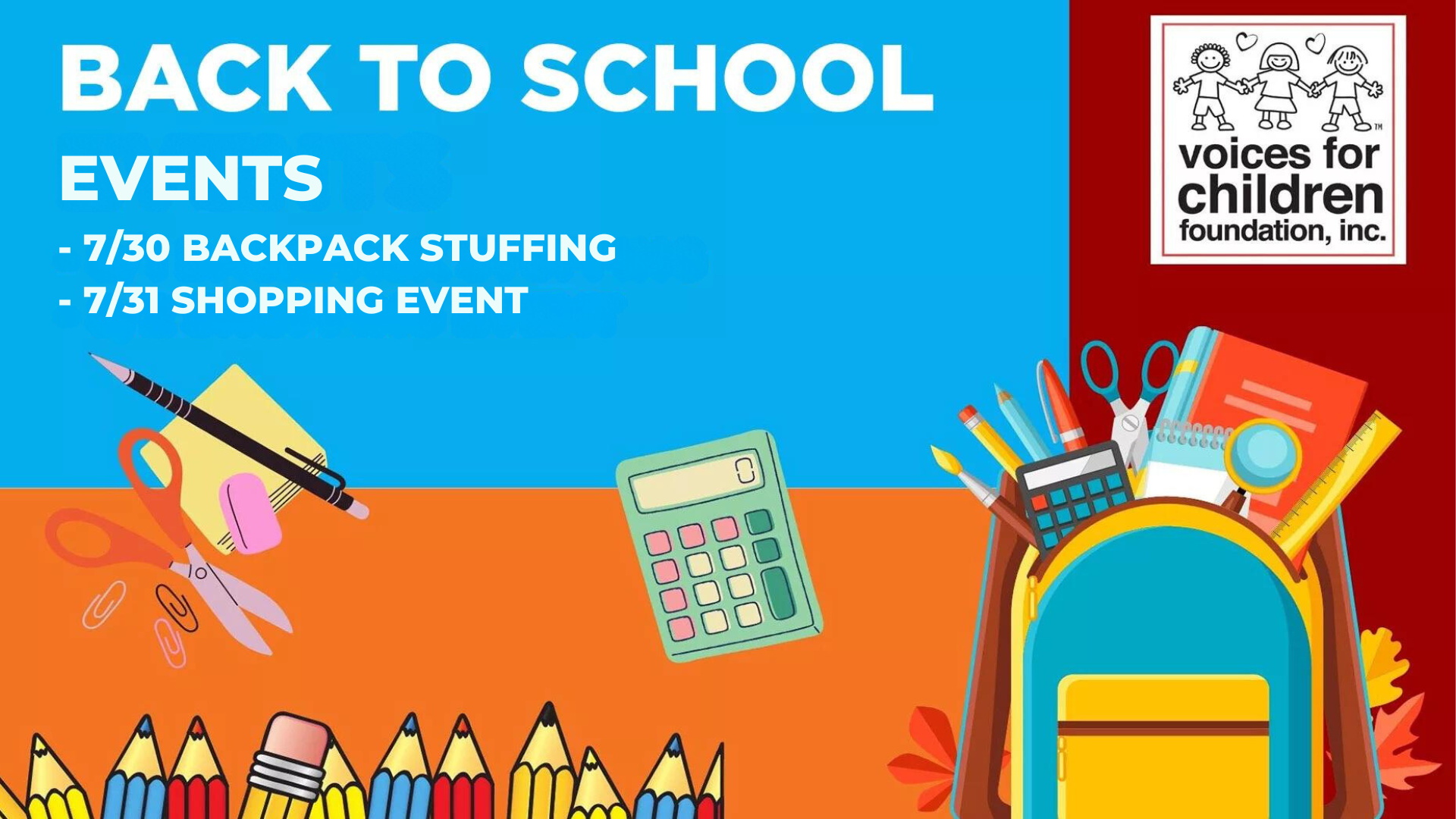 Voices for Children – Back to School Events